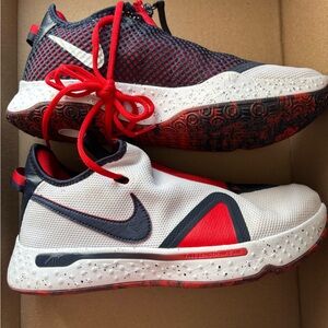 Nike mens’ Red and White Athletic Shoes